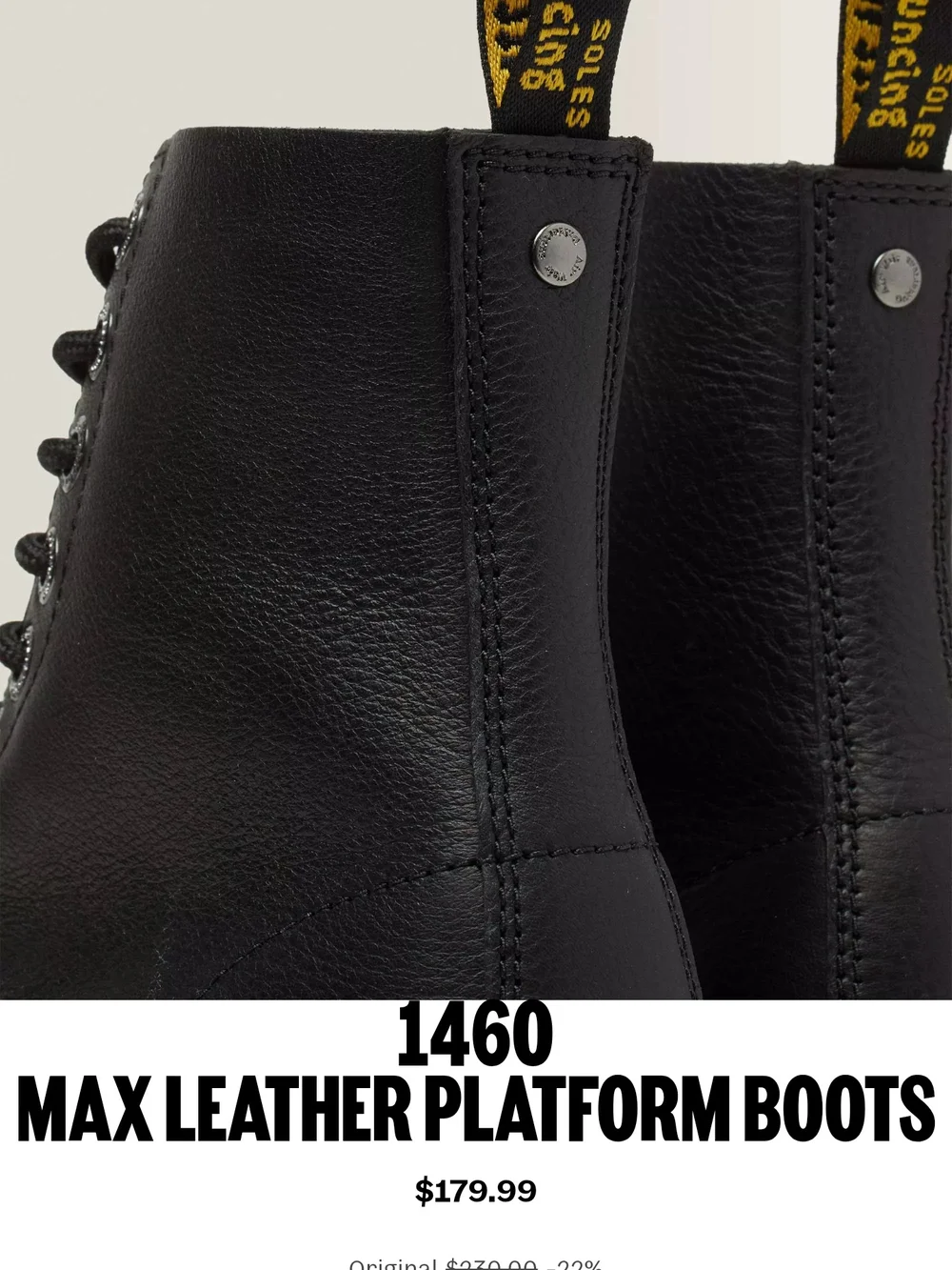 LIMITED Dr. Martens 1460 Max Leather Platform Boots - Black